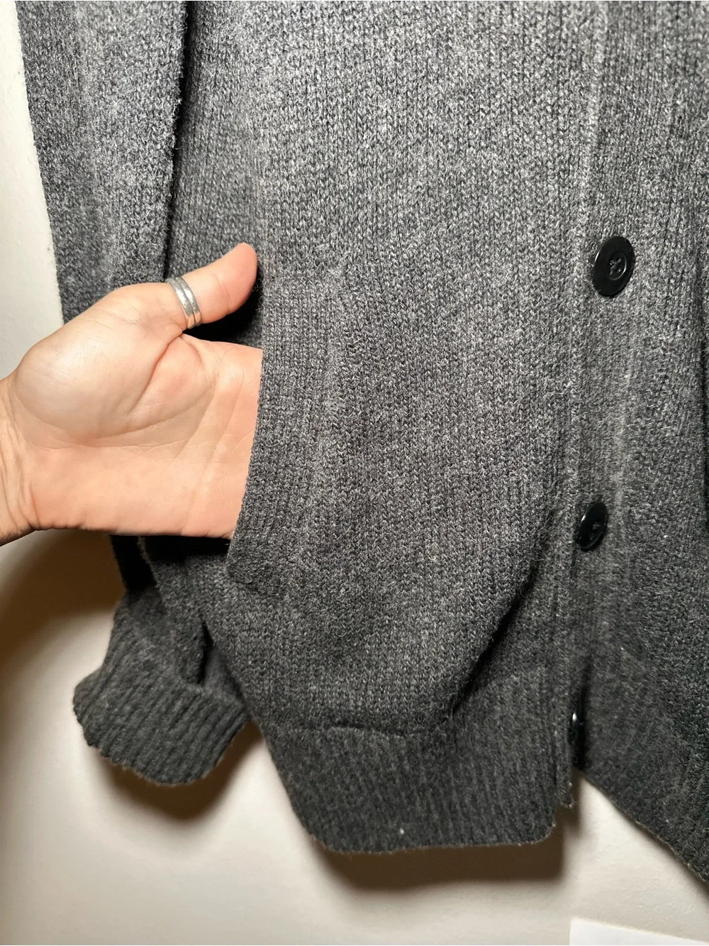 Levi's Men's Dark Gray V-Neck Button Cardigan